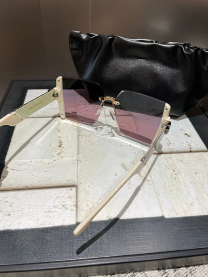 FENDI OVERSIZED FF DIAMONDS SQUARE FRAME SUNGLASSES 518548 IN ACETATE