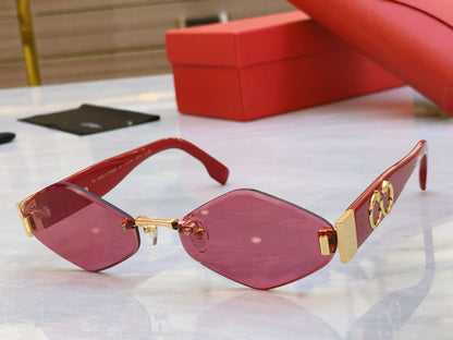 CARTIER PANTHÈRE RHOMBUS FRAME SUNGLASSES CT00638S IN METAL AND ACETATE