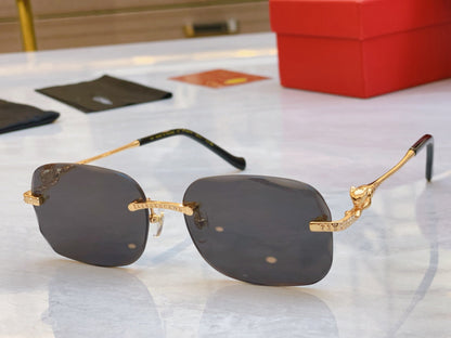 CARTIER PANTHÈRE RECTANGULAR SUNGLASSES 575935 IN METAL
