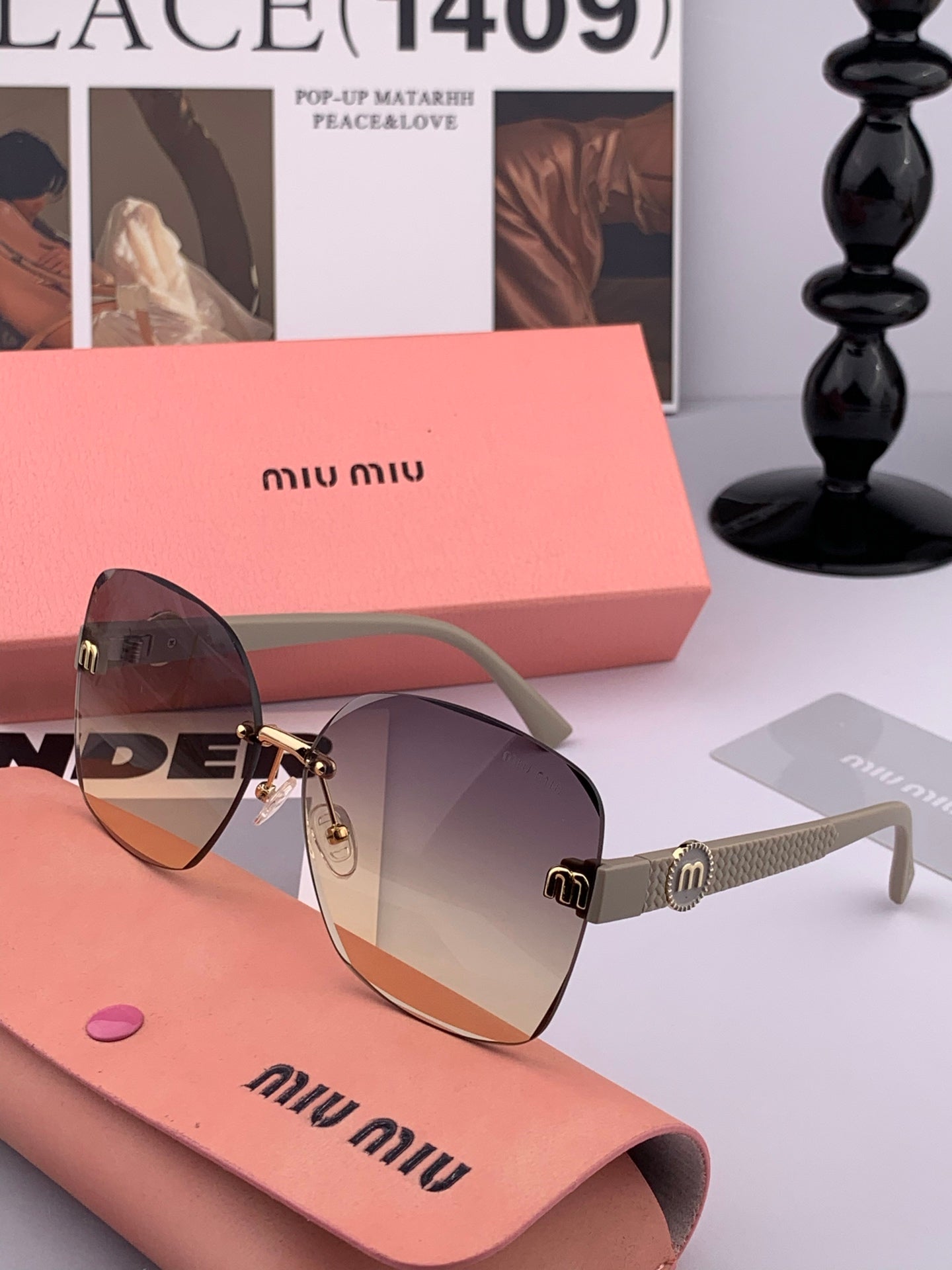 MIU MIU RUNWAY SQUARE SUNGLASSES M6550 IN ACETATE