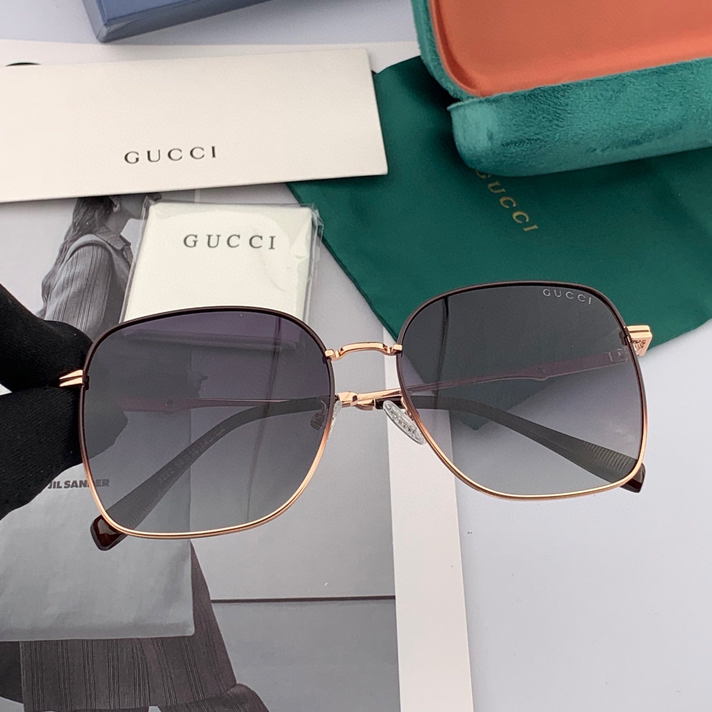 GUCCI SQUARE FRAME SUNGLASSES G2322 IN METAL