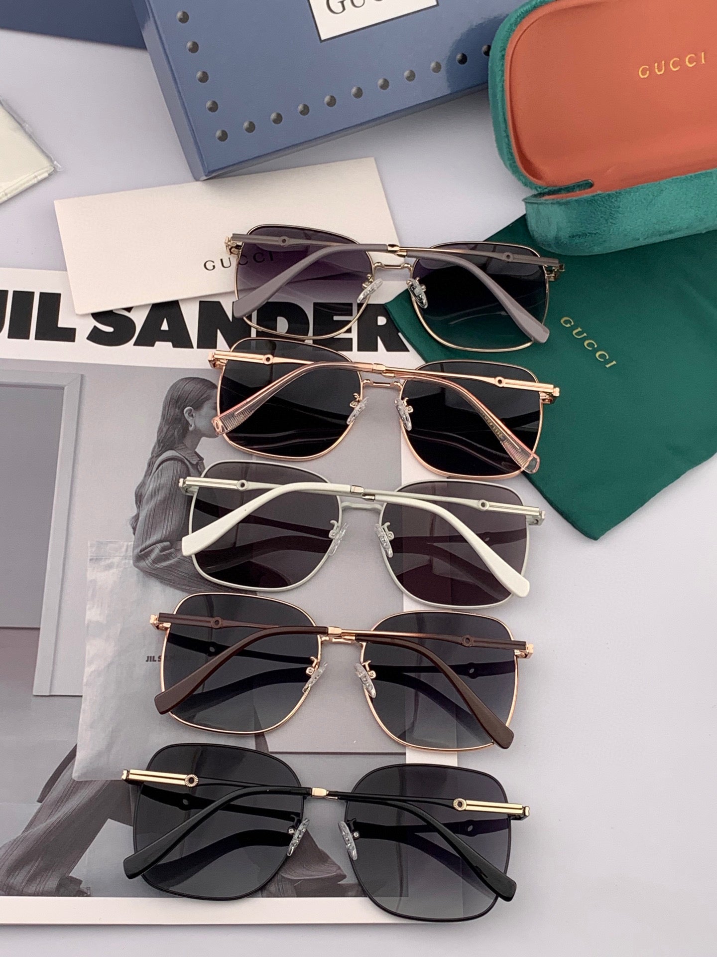 GUCCI SQUARE FRAME SUNGLASSES G2322 IN METAL