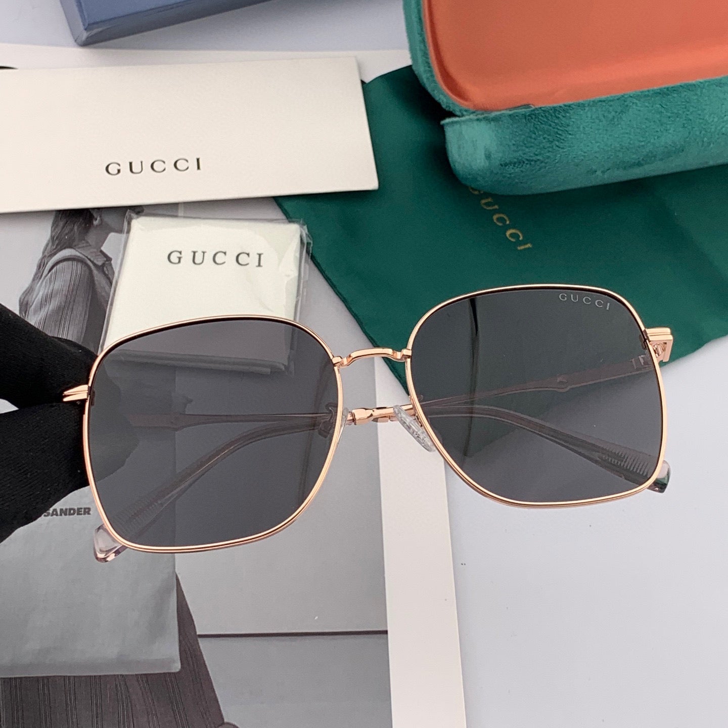 GUCCI SQUARE FRAME SUNGLASSES G2322 IN METAL