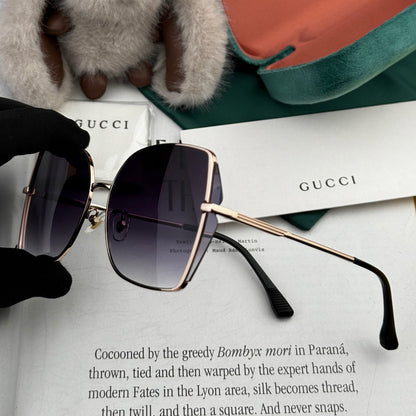 GUCCI OVERSIZED RECTANGULAR FRAME SUNGLASSES G1641 IN METAL