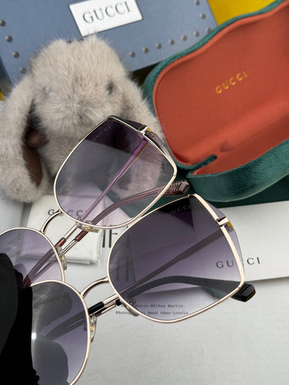 GUCCI OVERSIZED RECTANGULAR FRAME SUNGLASSES G1641 IN METAL