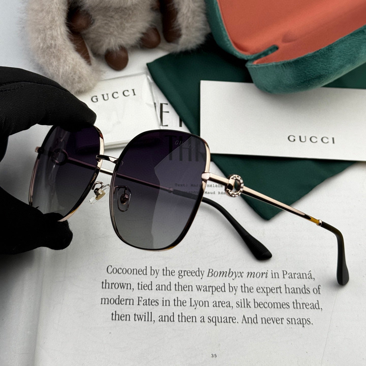 GUCCI SQUARE FRAME SUNGLASSES G0642 IN METAL