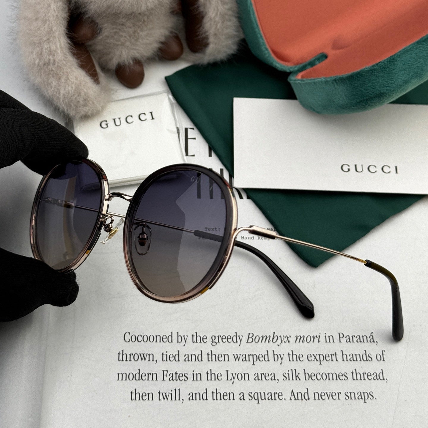 GUCCI ROUND FRAME SUNGLASSES G0640 IN ACETATE AND METAL