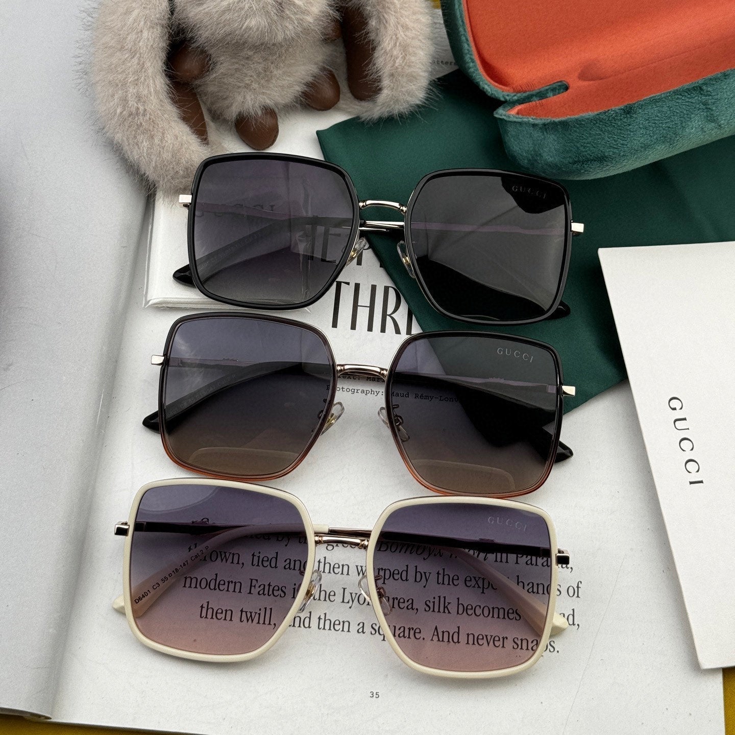GUCCI SQUARE FRAME SUNGLASSES G1640 IN METAL