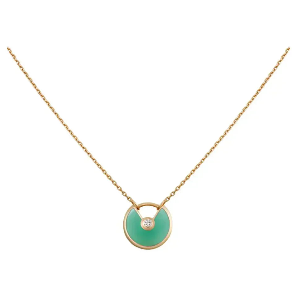 CARTIER AMULETTE GOLD MALACHITE NECKLACE