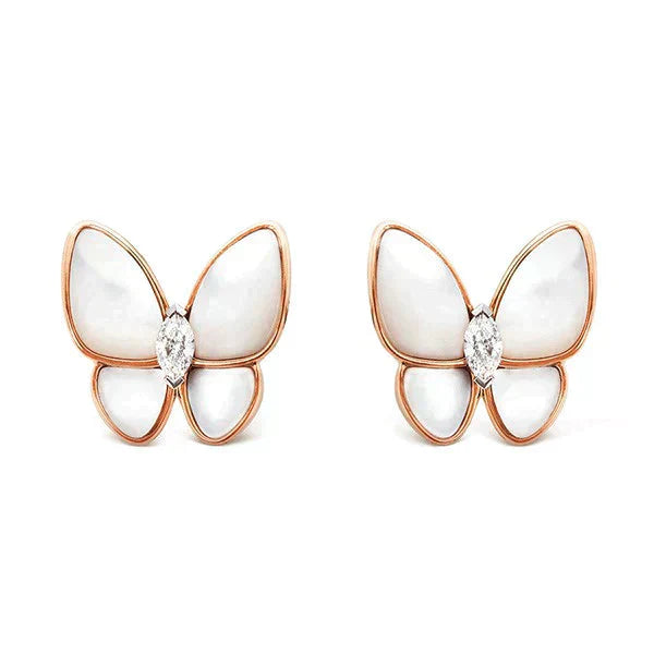 VCA BUTTERFLY MOP DIAMOND EARRINGS
