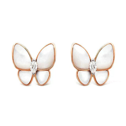 VCA BUTTERFLY MOP DIAMOND EARRINGS