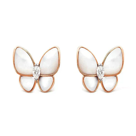 VCA BUTTERFLY MOP DIAMOND EARRINGS