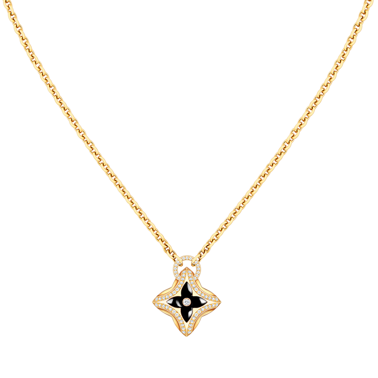 LOUIS VUITTON STAR PEDANT PINK GOLD DIAMOND NECKLACE