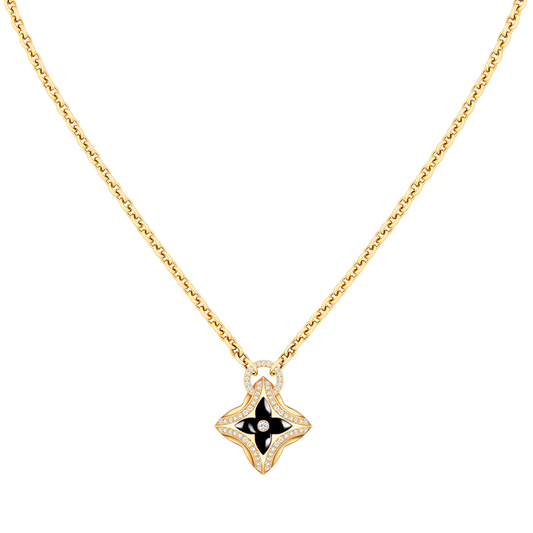LOUIS VUITTON STAR PEDANT PINK GOLD DIAMOND NECKLACE