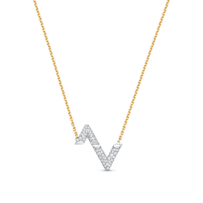 LOUIS VUITTON VOLT SILVER DIAMOND PEDANT NECKLACE