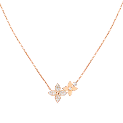 LOUIS VUITTON STAR BLOSSOM NECKLACE PINK GOLD DIAMONDS