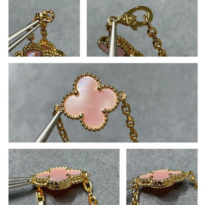 VCA CLOVER 10 MOTIFS PINK MOP NECKLACE