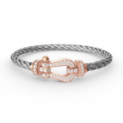 FRED FORCE LARGE HORSESHOE FULL DIAMOND BRACELET ROSE GOLD