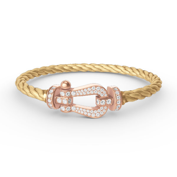FRED FORCE LARGE HORSESHOE FULL DIAMOND BRACELET ROSE GOLD