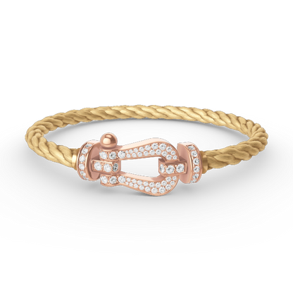 FRED FORCE LARGE HORSESHOE FULL DIAMOND BRACELET ROSE GOLD