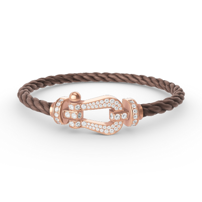 FRED FORCE LARGE HORSESHOE FULL DIAMOND BRACELET ROSE GOLD