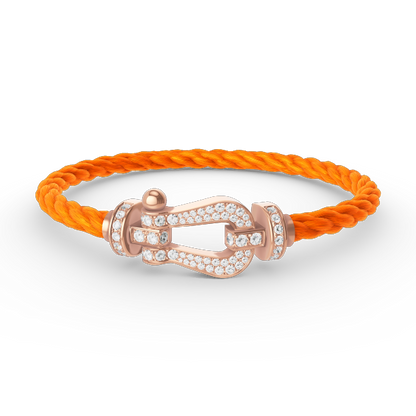 FRED FORCE LARGE HORSESHOE FULL DIAMOND BRACELET ROSE GOLD