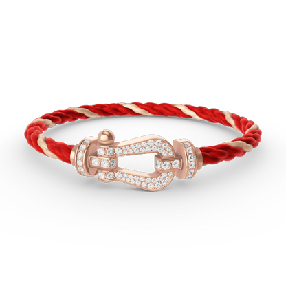 FRED FORCE LARGE HORSESHOE FULL DIAMOND BRACELET ROSE GOLD