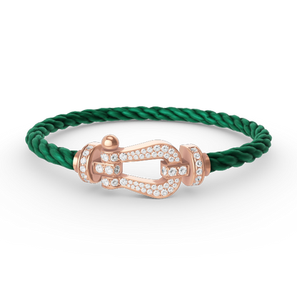 FRED FORCE LARGE HORSESHOE FULL DIAMOND BRACELET ROSE GOLD