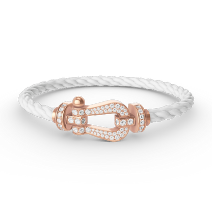 FRED FORCE LARGE HORSESHOE FULL DIAMOND BRACELET ROSE GOLD