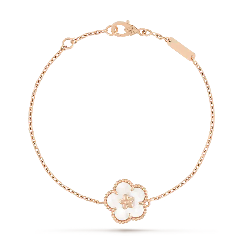 VCA LUCKY WHITE MOP PLUM BLOSSOM BRACELET
