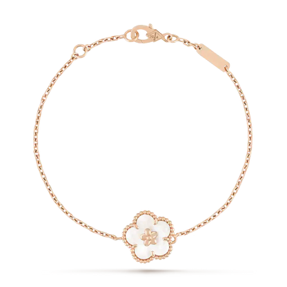 VCA LUCKY WHITE MOP PLUM BLOSSOM BRACELET