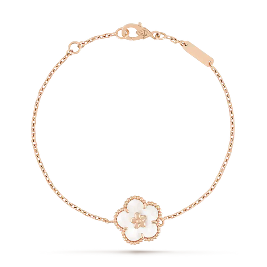 VCA LUCKY WHITE MOP PLUM BLOSSOM BRACELET