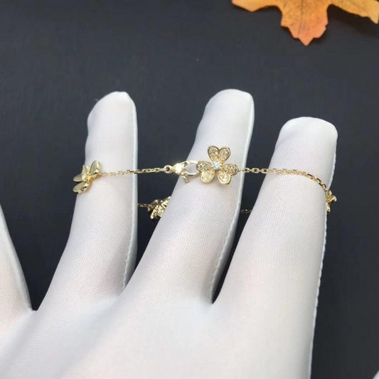 VCA FRIVOLE GOLD 5 FLOWERS BRACELET