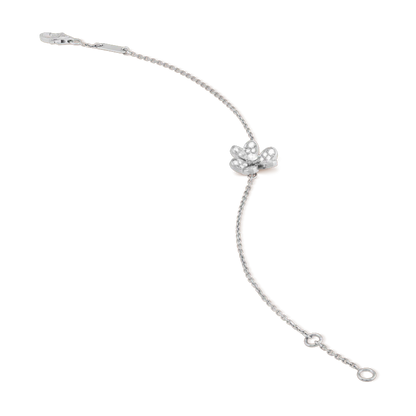 VCA FRIVOLE SILVER FLOWER DIAMOND BRACELET