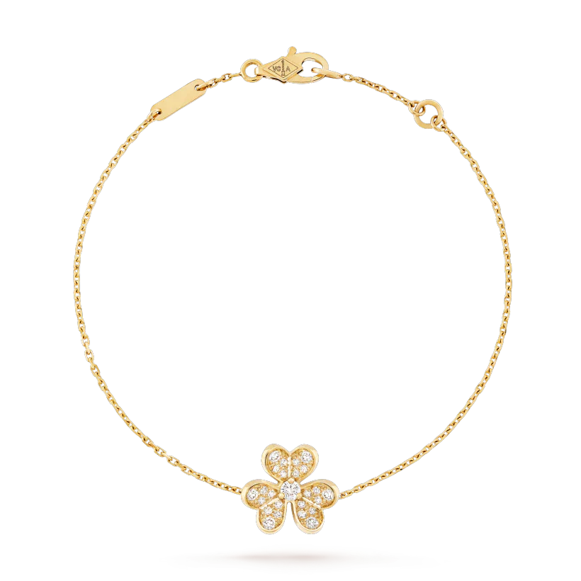 VCA FRIVOLE GOLD FLOWER DIAMOND BRACELET