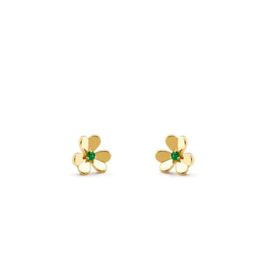 VCA FRIVOLE FLOWER MALACHITE EARRINGS