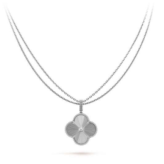 VCA CLOVER 25MM SILVER BIG CLOVER NECKLACE