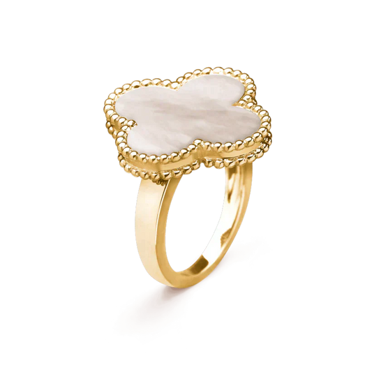 VCA CLOVER WHITE MOP RING