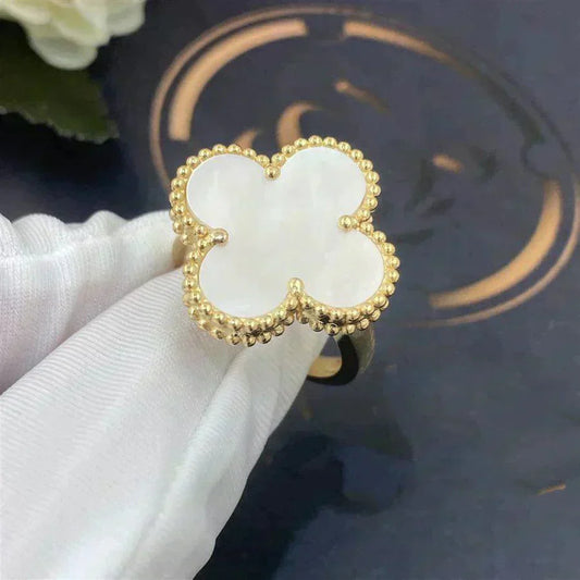 VCA CLOVER WHITE MOP RING