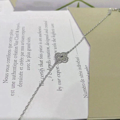 VCA CLOVER SINGLE FLOWER BRACELET SILVER