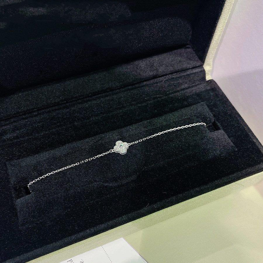 VCA CLOVER SINGLE FLOWER BRACELET SILVER