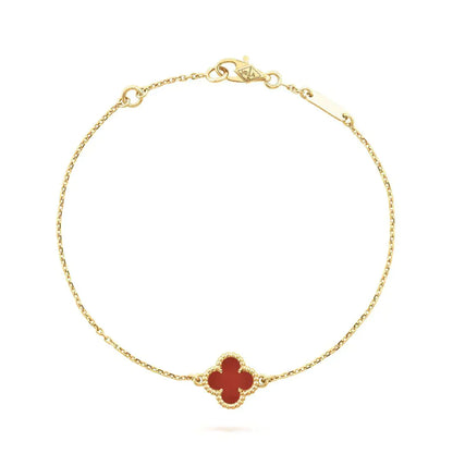 VCA CLOVER CARNELIAN SINGLE FLOWER BRACELET