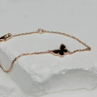 VCA BUTTERFLY ONYX BUTTERFLY BRACELET