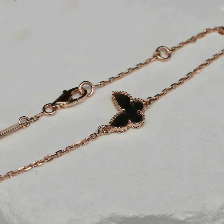 VCA BUTTERFLY ONYX BUTTERFLY BRACELET