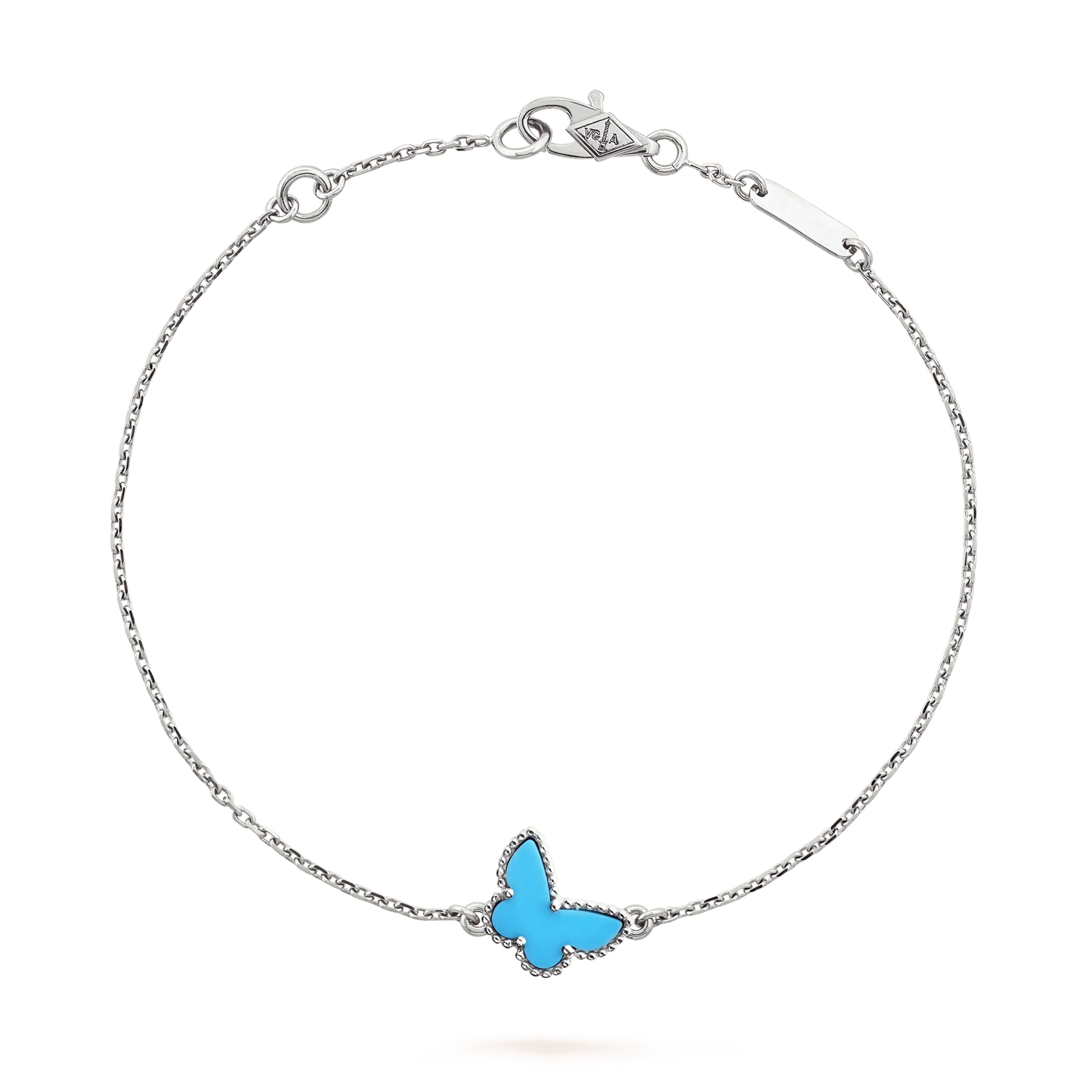 VCA BUTTERFLY TURQUOISE BUTTERFLY BRACELET SILVER