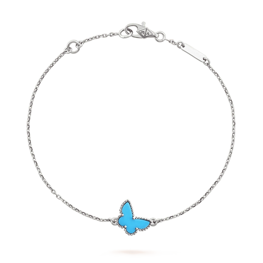 VCA BUTTERFLY TURQUOISE BUTTERFLY BRACELET SILVER