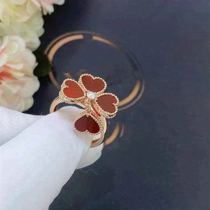 VCA SWEET CLOVER CARNELIAN RING