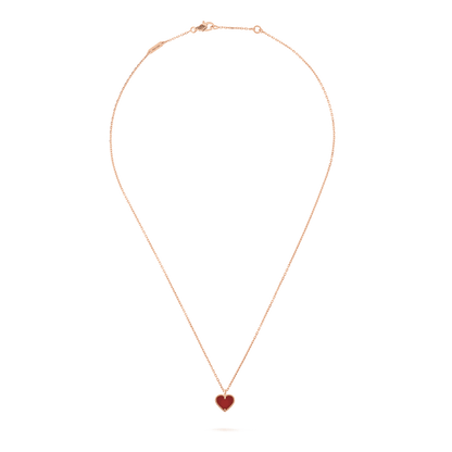 VCA SWEET CLOVER CARNELIAN HEART NECKLACE
