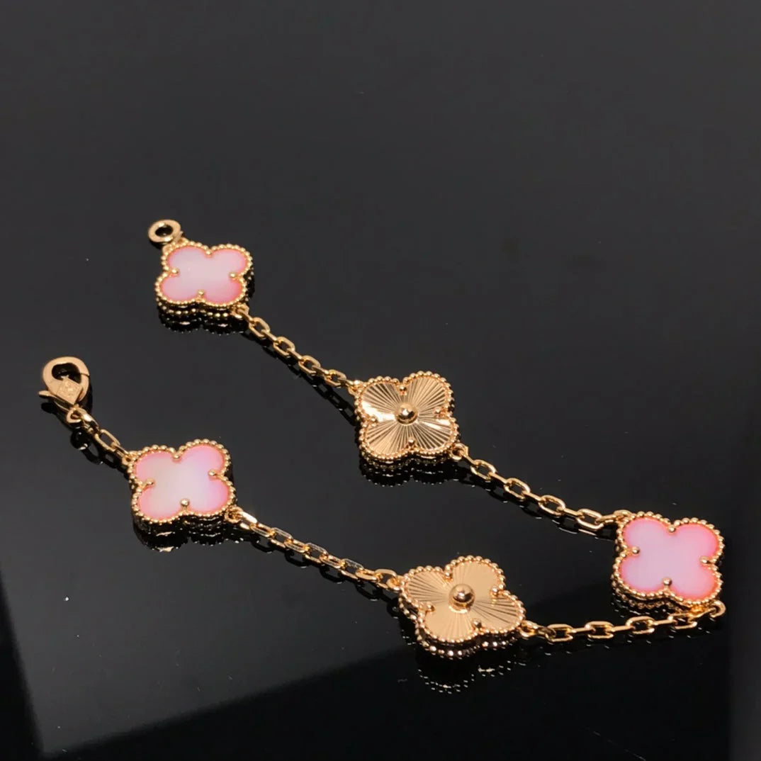 VCA CLOVER 5 MOTIFS PINK MOP BRACELET COLLECTION
