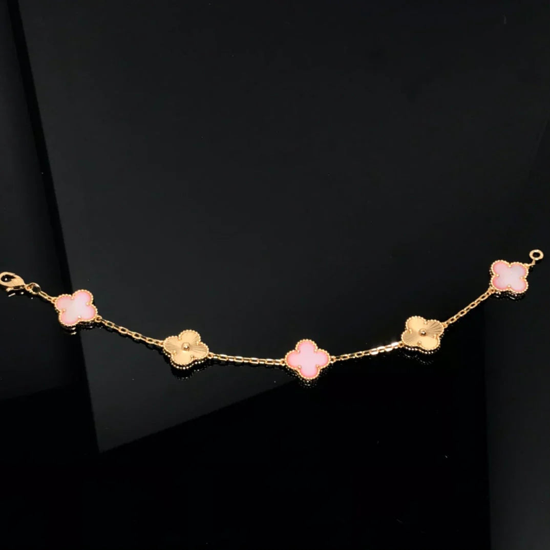 VCA CLOVER 5 MOTIFS PINK MOP BRACELET COLLECTION
